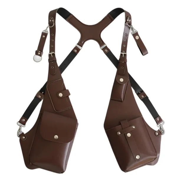 Leather Armpit Shoulder Bag Punk Retro Shoulder Strap Leather Storage Bag - Image 7