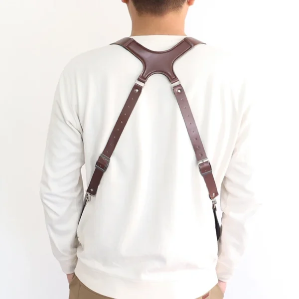 Leather Armpit Shoulder Bag Punk Retro Shoulder Strap Leather Storage Bag - Image 2
